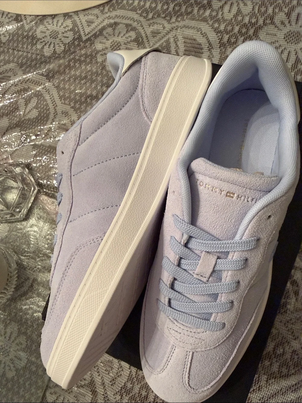 Tommy Hilfiger Light Blue Suede Low-Top Sneakers
